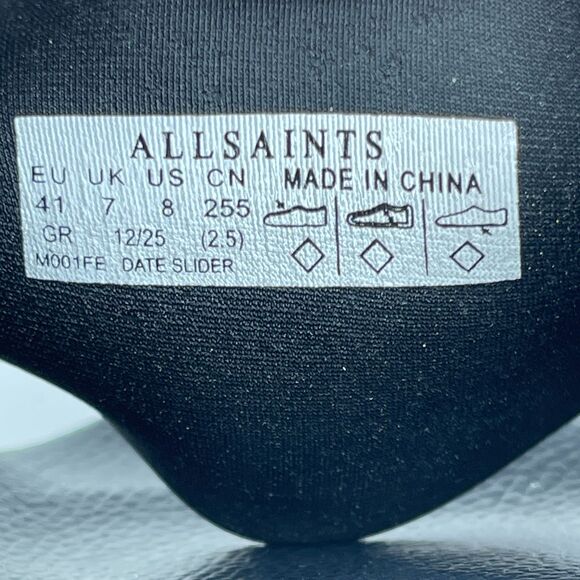 Allsaints Date Slides Mens Size 8 Black Casual Walking Pool Summer Sandals main image 8